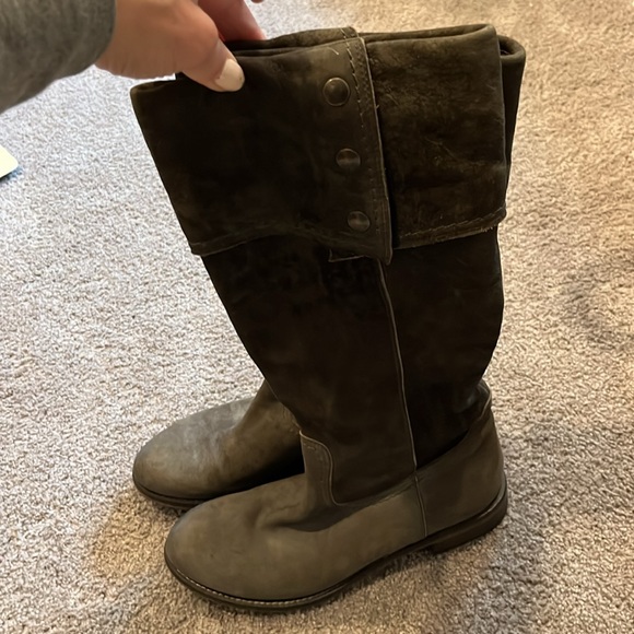 Barney's CoOp olive green suede riding boots in size 7.5 - Picture 2 of 10